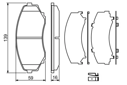 BOSCH Brake Pad Set, disc brake (0986494204)