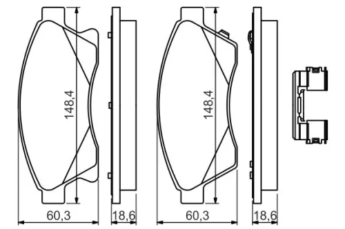 BOSCH Brake Pad Set, disc brake (0986494644)