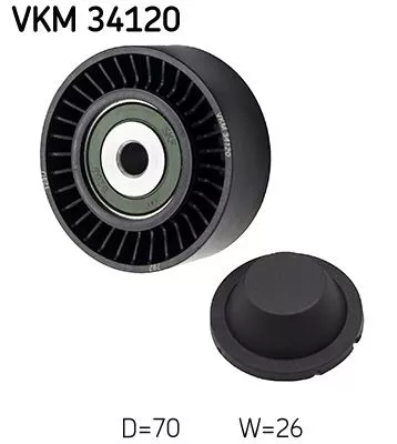 SKF Deflection/Guide Pulley, V-ribbed belt (VKM34120)