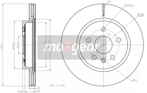 MAXGEAR Brake Disc (19-2368)