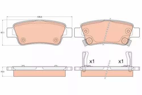 TRW Brake Pad Set, disc brake (GDB3576)