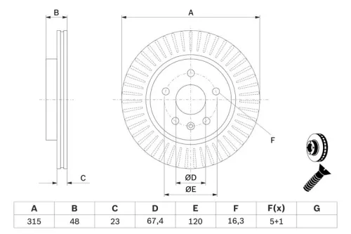 BOSCH Brake Disc (0986479C71)