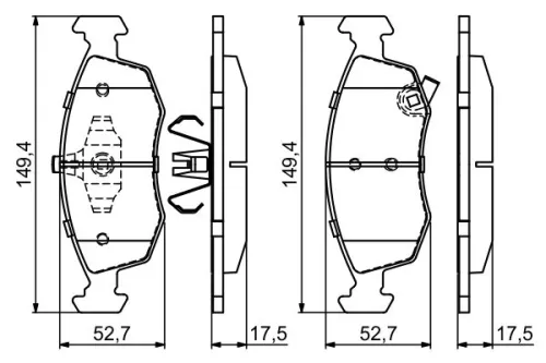 BOSCH Brake Pad Set, disc brake (0986494687)