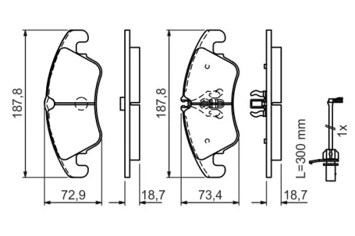 BOSCH Brake Pad Set, disc brake (0986494456)