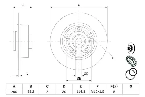 BOSCH Brake Disc (0986479C88)