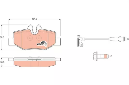 TRW Brake Pad Set, disc brake (GDB1601)