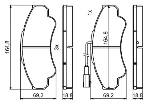 BOSCH Brake Pad Set, disc brake (0986494850)