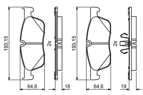BOSCH Brake Pad Set, disc brake (0986494831)