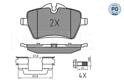 MEYLE Brake Pad Set, disc brake (0252398418/PD)
