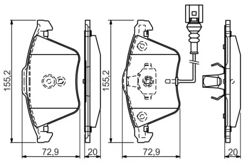 BOSCH Brake Pad Set, disc brake (0986494550)