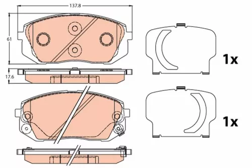 TRW Brake Pad Set, disc brake (GDB3647)