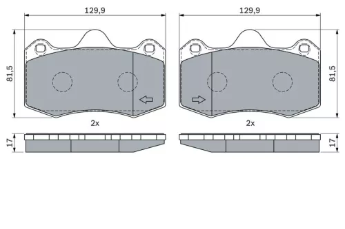 BOSCH Brake Pad Set, disc brake (0986424399)