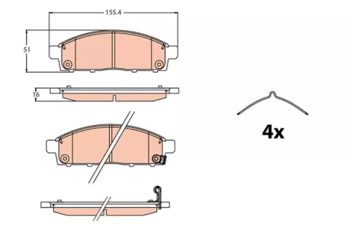 TRW Brake Pad Set, disc brake (GDB2124)