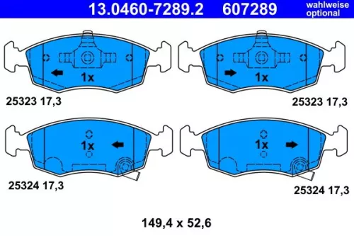 ATE Brake Pad Set, disc brake (13.0460-7289.2)