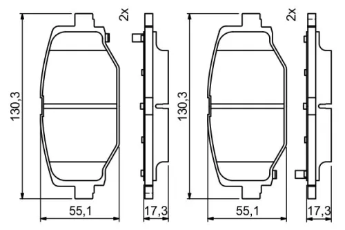 BOSCH Brake Pad Set, disc brake (0986494767)