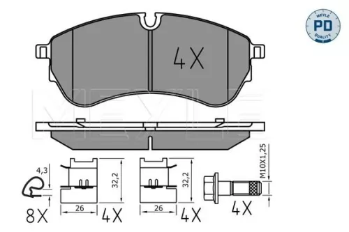 MEYLE Brake Pad Set, disc brake (0252214721/PD)