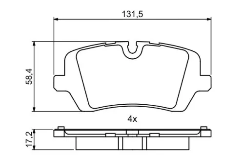 BOSCH Brake Pad Set, disc brake (0986494810)