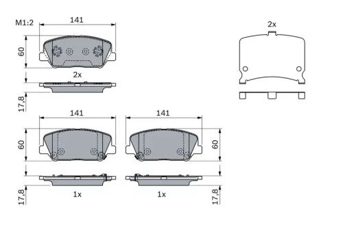 BOSCH Brake Pad Set, disc brake (0986494671)
