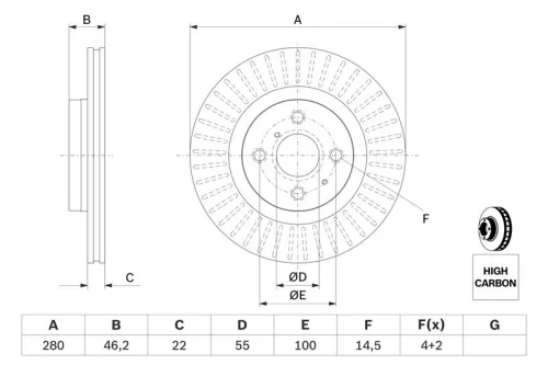 BOSCH Brake Disc (0986479E37)