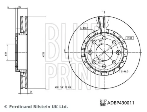 BLUE PRINT Brake Disc (ADBP430011)