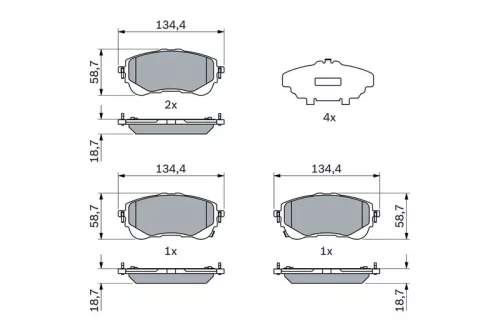 BOSCH Brake Pad Set, disc brake (0986424898)