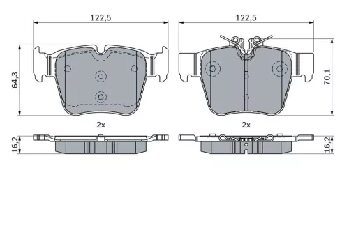 BOSCH Brake Pad Set, disc brake (0986424334)