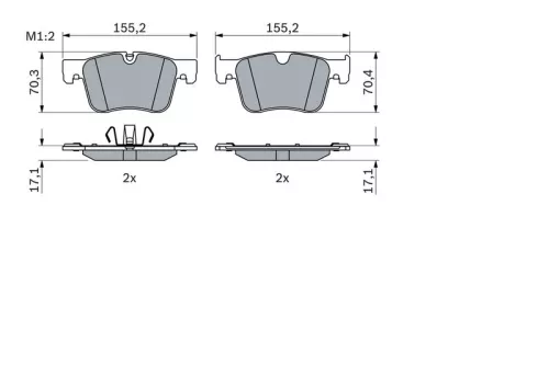 BOSCH Brake Pad Set, disc brake (0986424860)