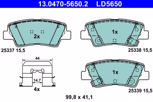 ATE Brake Pad Set, disc brake (13.0470-5650.2)