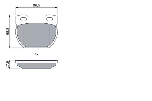 BOSCH Brake Pad Set, disc brake (0986424606)