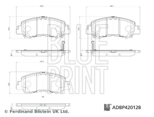 BLUE PRINT Brake Pad Set, disc brake (ADBP420128)