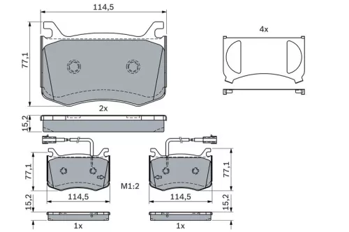 BOSCH Brake Pad Set, disc brake (0986424385)