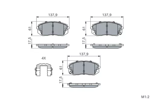 BOSCH Brake Pad Set, disc brake (0986494905)