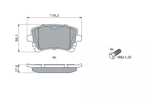 BOSCH Brake Pad Set, disc brake (0986494889)