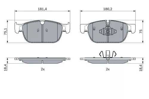 BOSCH Brake Pad Set, disc brake (0986424599)