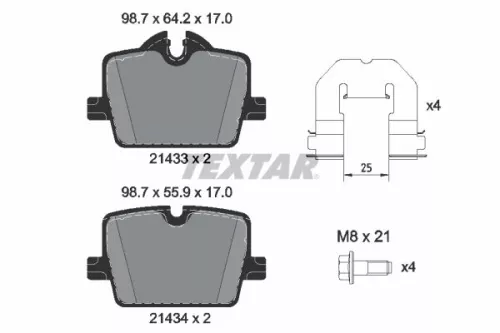 TEXTAR Brake Pad Set, disc brake (2143301)