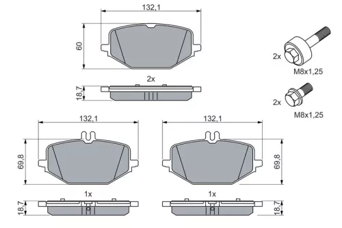 BOSCH Brake Pad Set, disc brake (0986460023)