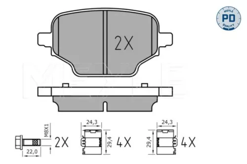 MEYLE Brake Pad Set, disc brake (0252076417/PD)