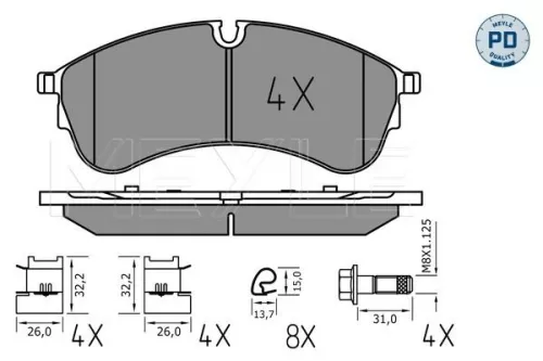 MEYLE Brake Pad Set, disc brake (0252217821/PD)