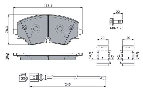 BOSCH Brake Pad Set, disc brake (0986460162)