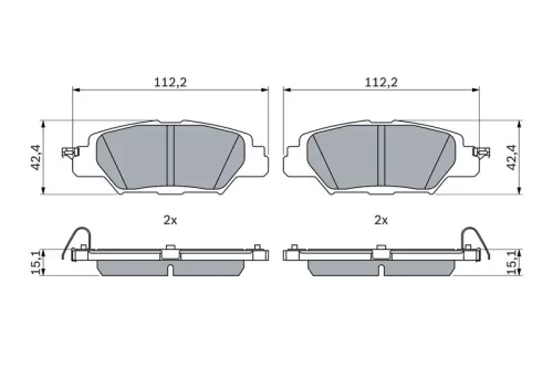 BOSCH Brake Pad Set, disc brake (0986460006)
