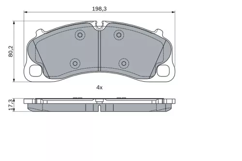 BOSCH Brake Pad Set, disc brake (0986494788)