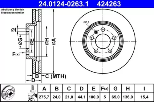 ATE Brake Disc (24.0124-0263.1)
