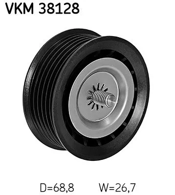 SKF Deflection/Guide Pulley, V-ribbed belt (VKM38128)