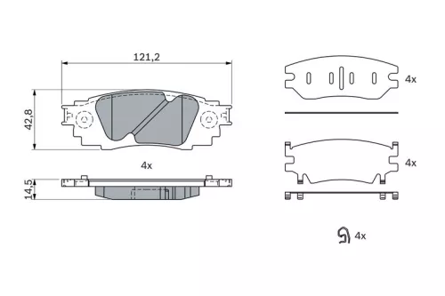 BOSCH Brake Pad Set, disc brake (0986424927)