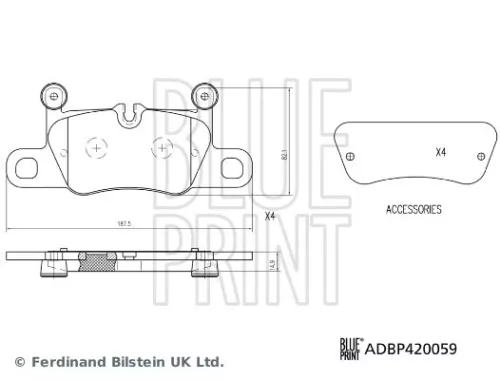 BLUE PRINT Brake Pad Set, disc brake (ADBP420059)