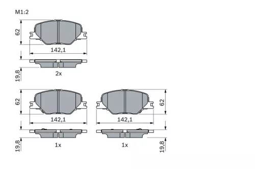 BOSCH Brake Pad Set, disc brake (0986424868)