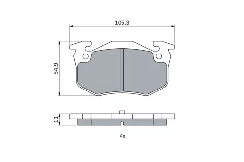 BOSCH Brake Pad Set, disc brake (0986424992)