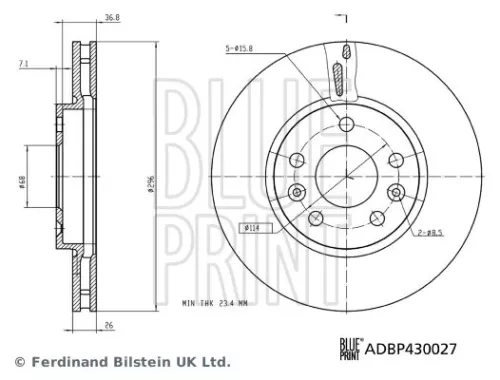 BLUE PRINT Brake Disc (ADBP430027)