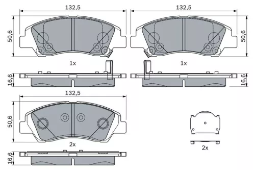 BOSCH Brake Pad Set, disc brake (0986494760)