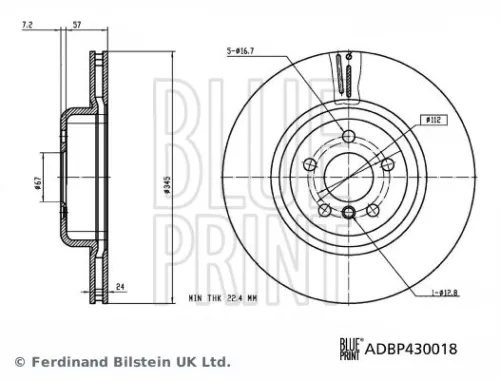 BLUE PRINT Brake Disc (ADBP430018)
